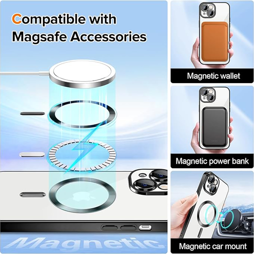 Husă Luxury Crystal MagSafe pentru Apple iPhone 15 - Verde deschis