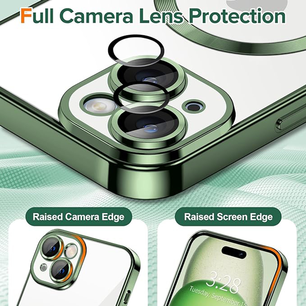 Husă Luxury Crystal MagSafe pentru Apple iPhone 15 - Verde deschis
