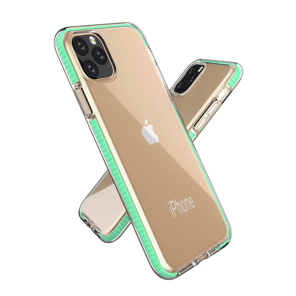 Spring Case transparent TPU pentru Apple iPhone 11 Pro - Turcoaz