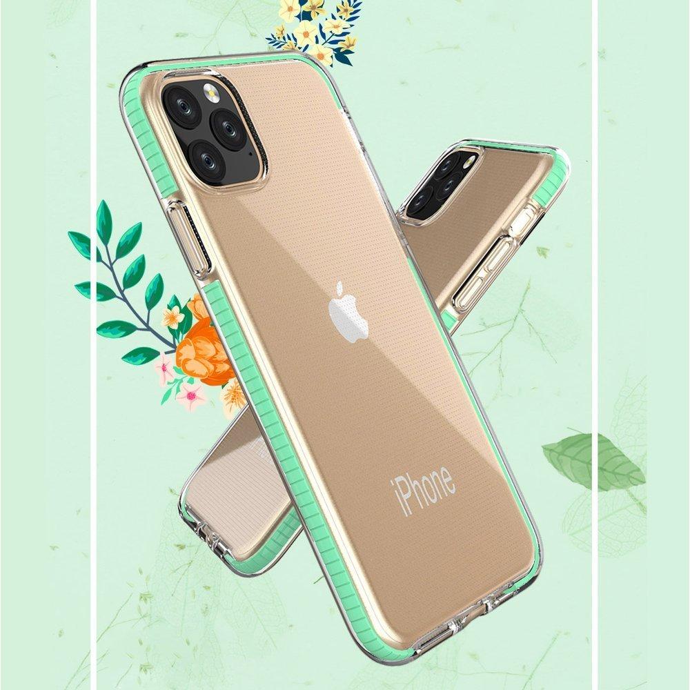 Spring Case transparent TPU pentru Apple iPhone 11 Pro - Turcoaz