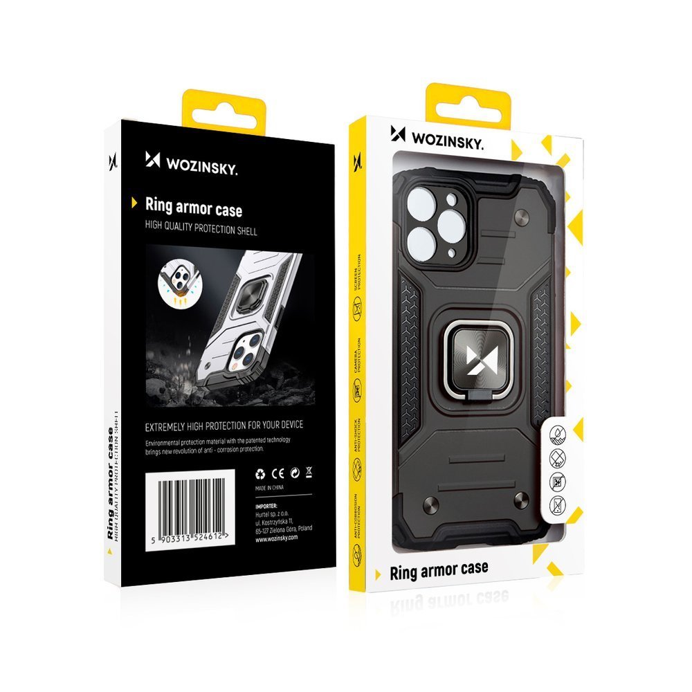 Husă Wozinsky Ring Armor pentru Apple iPhone 12 Pro Max - Argintie