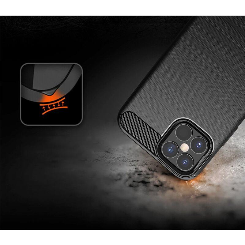 Husa Carbon Shield TPU pt Apple iPhone 12 Mini - Albastră