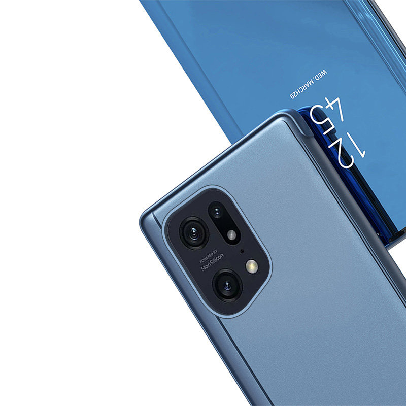 Clear View Case pentru Oppo Find X5 Lite - Neagră
