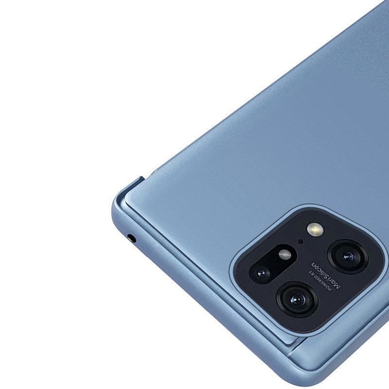 Clear View Case pentru Oppo Find X5 Lite - Neagră