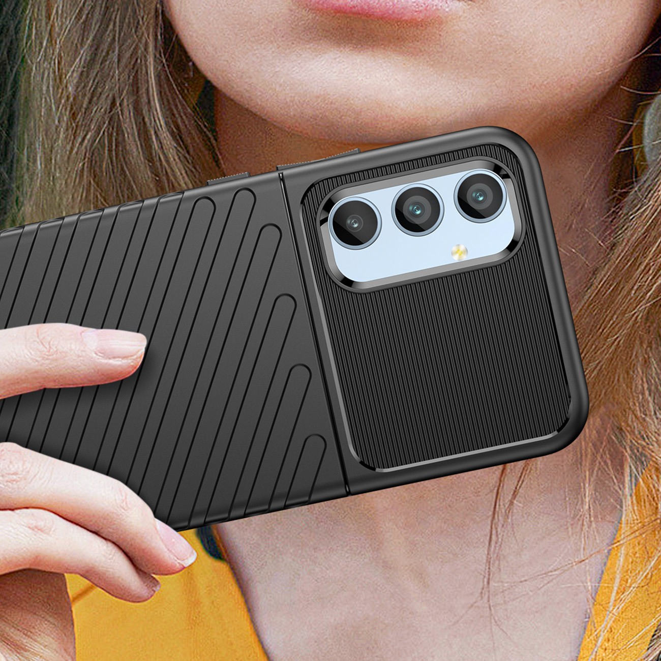 Husă Thunder rezistentă pentru Samsung Galaxy A54 - Neagră