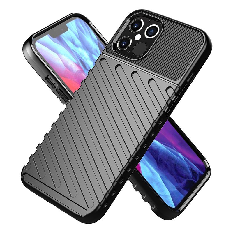 Husă Thunder rezistentă pentru Apple iPhone 12 Pro Max - Neagră