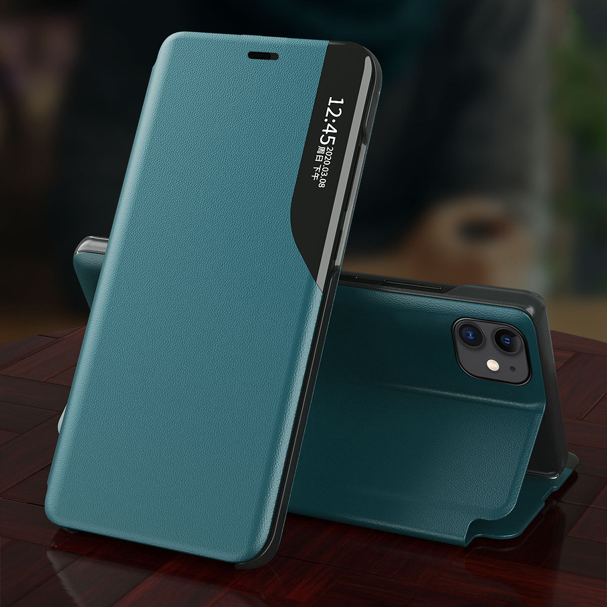 Husă elegantă tip carte View Case pentru Apple iPhone 13 Mini - Roşie