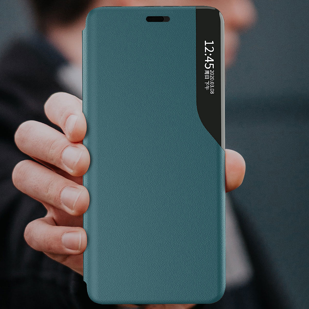 Husă elegantă tip carte View Case pentru Apple iPhone 13 Mini - Roşie