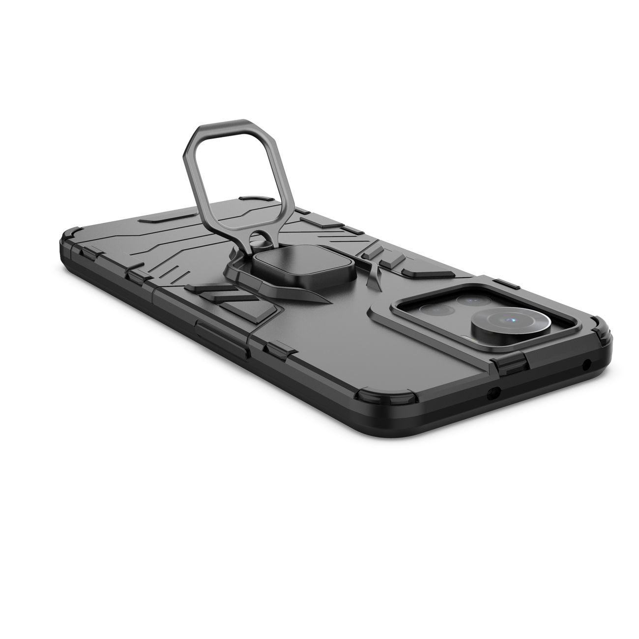 Husă rezistentă Ring Armor pentru OnePlus Ace - Neagră