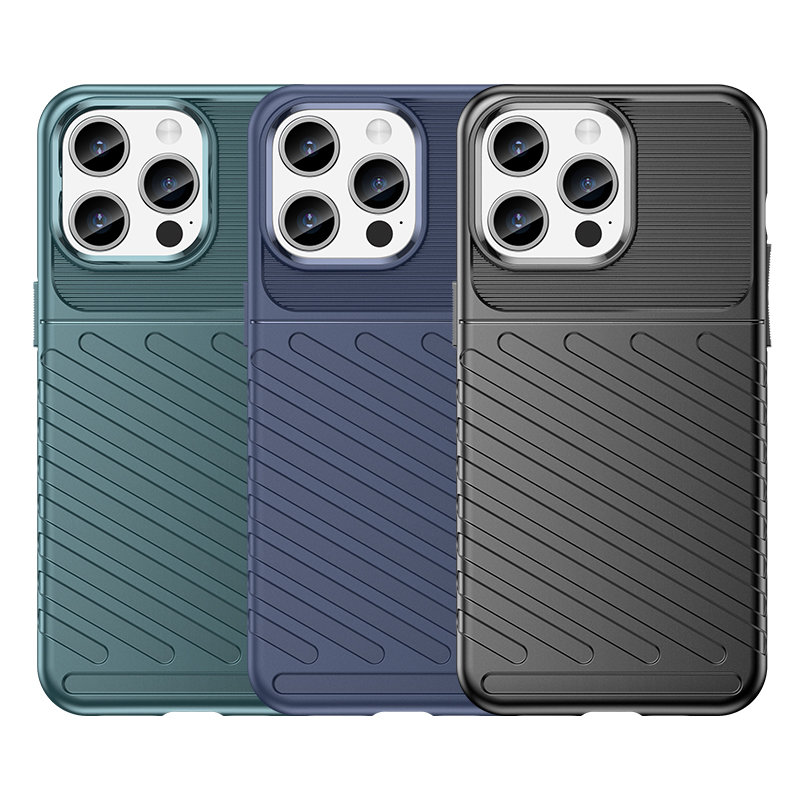 Husă Thunder rezistentă pentru Apple iPhone 15 Pro Max - Neagră
