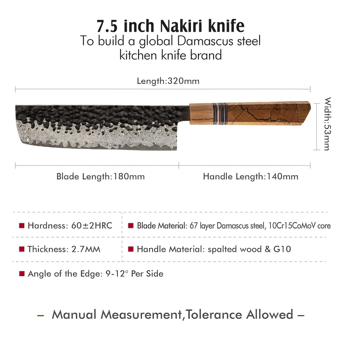 Cuțit de bucătărie damasc ZE-37434 - Slicer / Maro