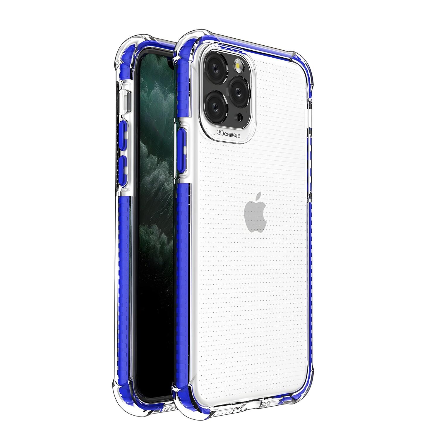 Husa din silicon Spring Armor cu janta colorata pt Apple iPhone 11 Pro - Albastră