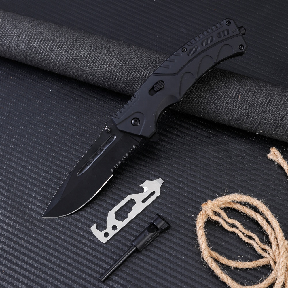 Cuțit pliabil pentru exterior CH-35053 - Negru/Typ1