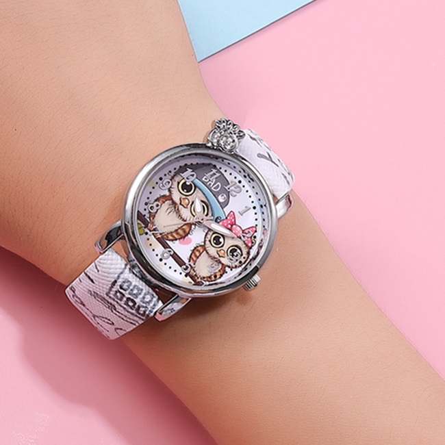 Ceas pentru copii Owl - Roz 2