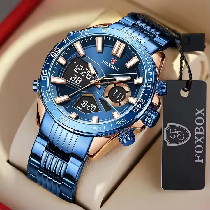 Ceas FOXBOX LU-34969 - Argintiu / Albastru