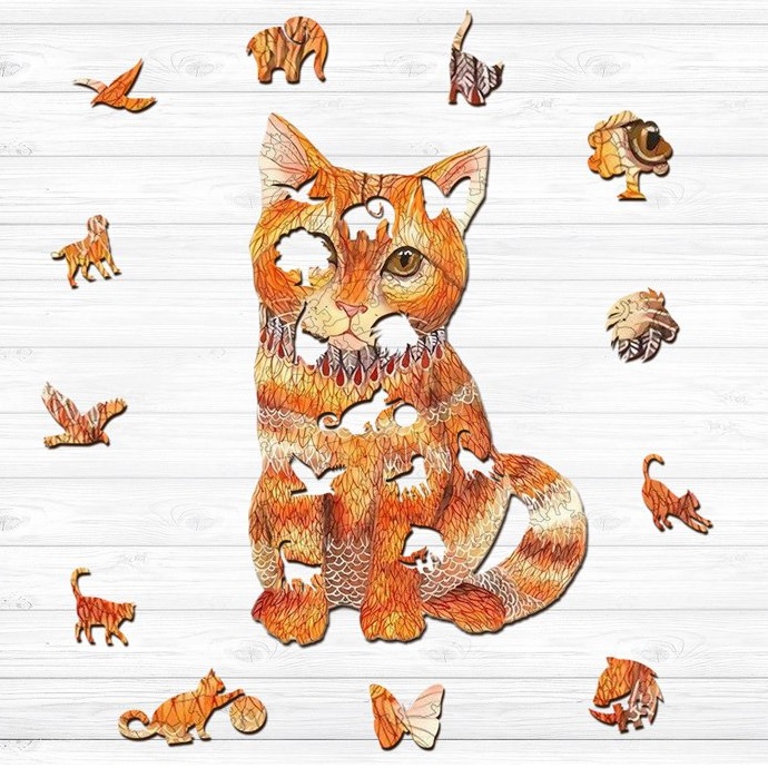 Puzzle din lemn - Katze / M