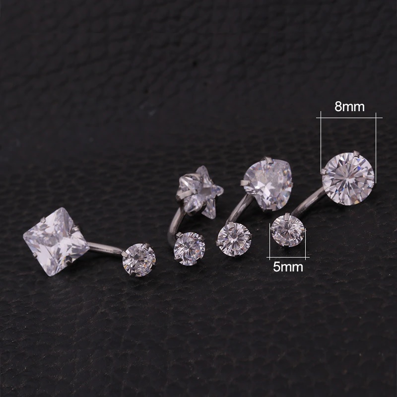 Cercei de piercing LI-23613 - Argintiu / Stea