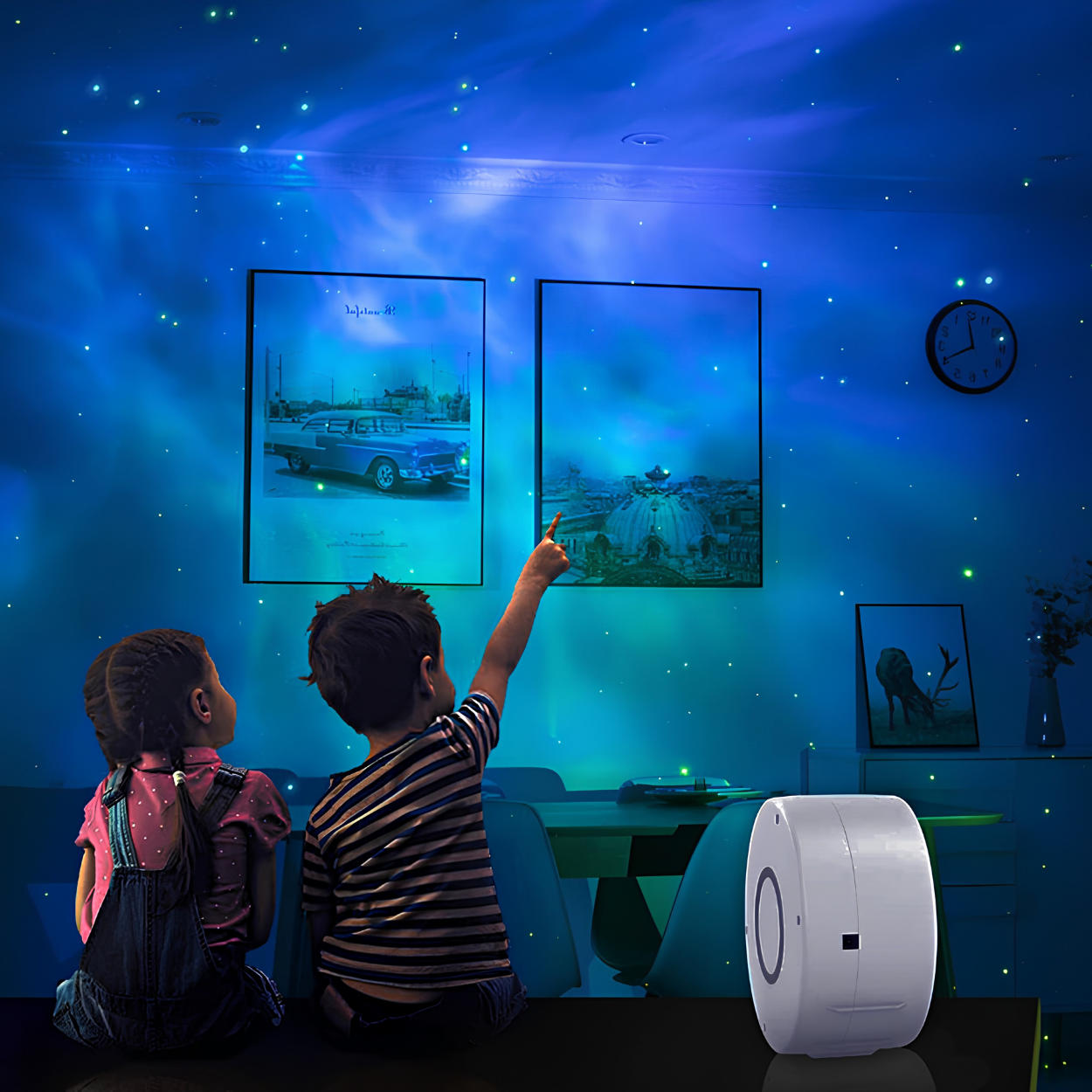 Proiector LED cu cer înstelat AR - 40951 - Alb