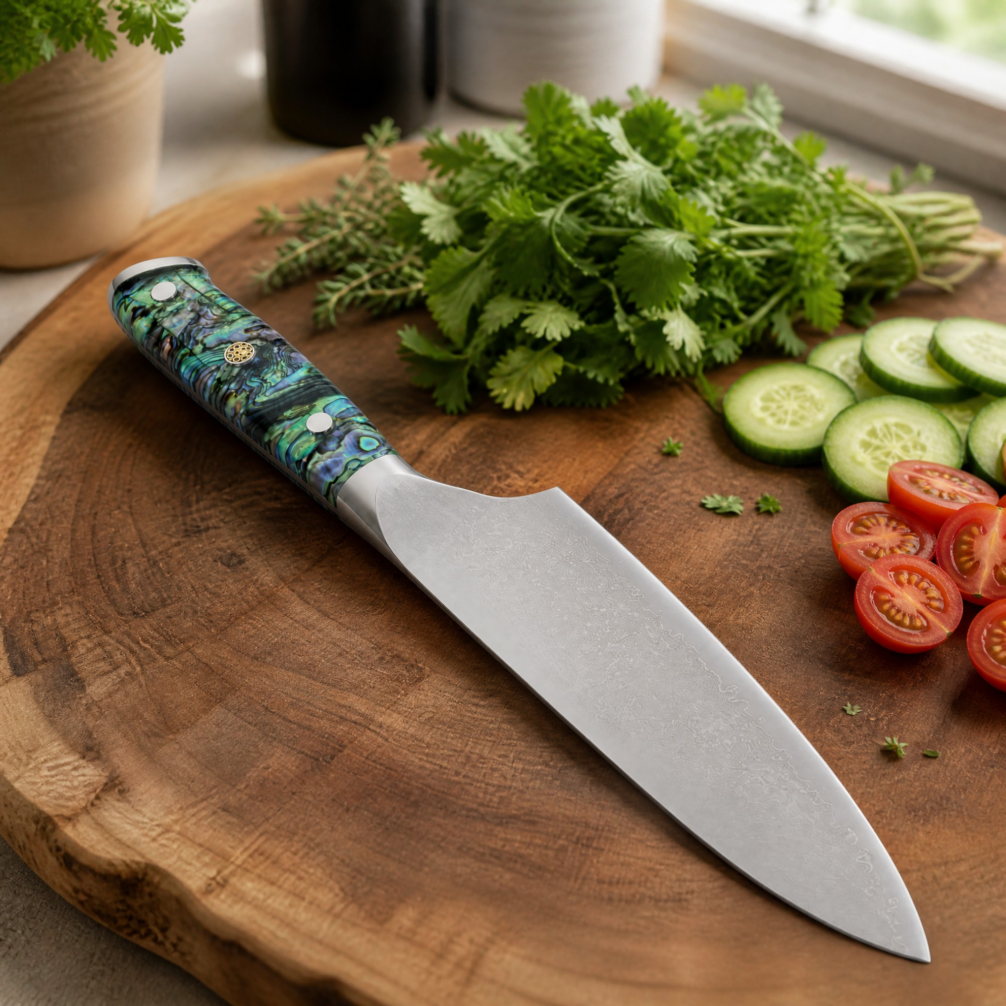 Cuțit de bucătărie din oțel damasc ZI-42073 - Chef / Multicolor