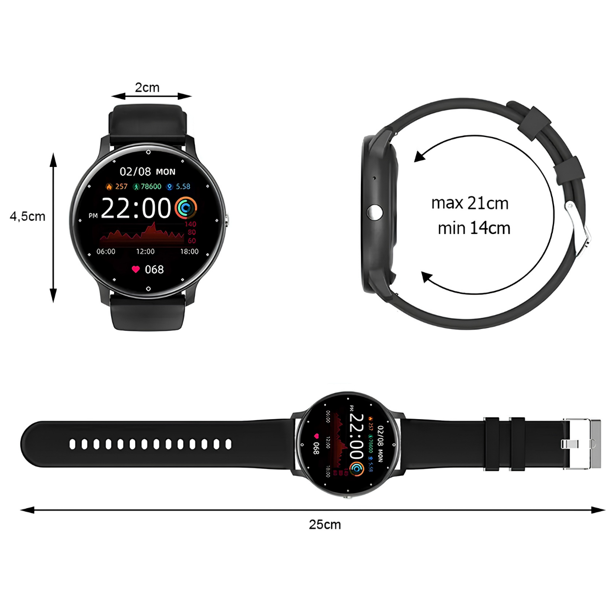 Ceas inteligent ZL02 - Negru