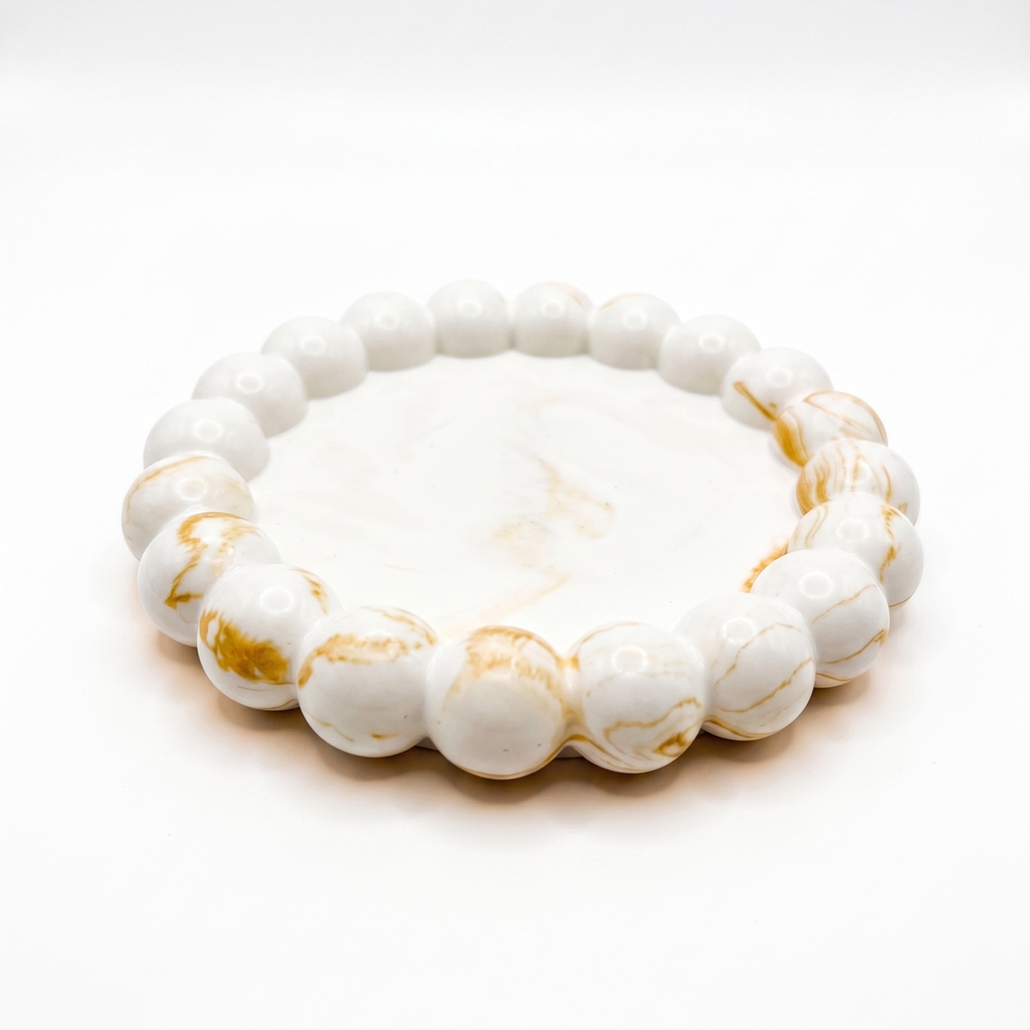 Tavă de design Perla - Alb / Auriu