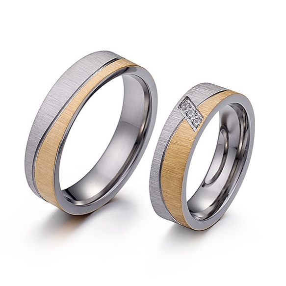 Inel SE-17602 - Argintiu / Auriu / 59mm