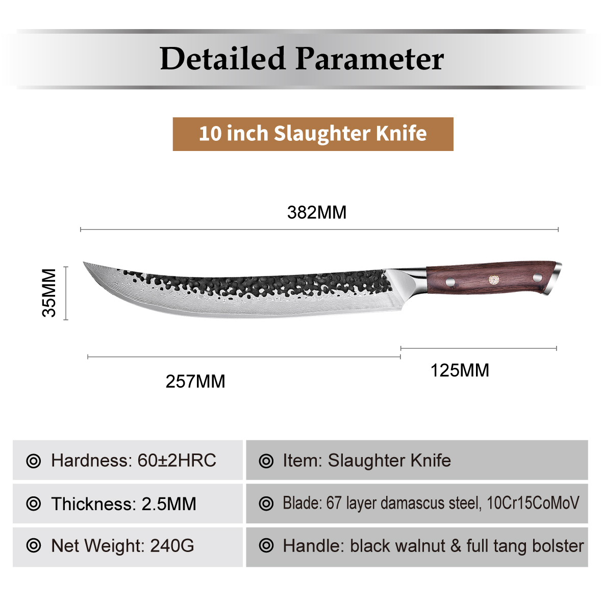 Cuțit de bucătărie damasc TE-37529 - Chef / Maro