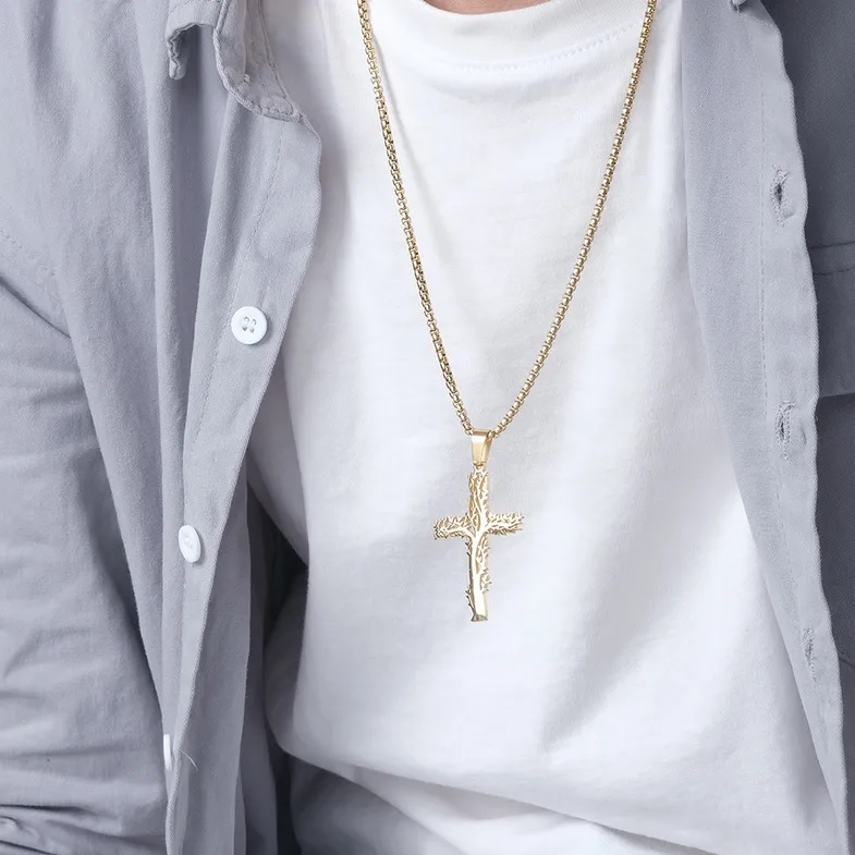 Colier Tree Cross - Argintiu