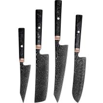 Set de cuțite de bucătărie damasc RY-38068 - Negru