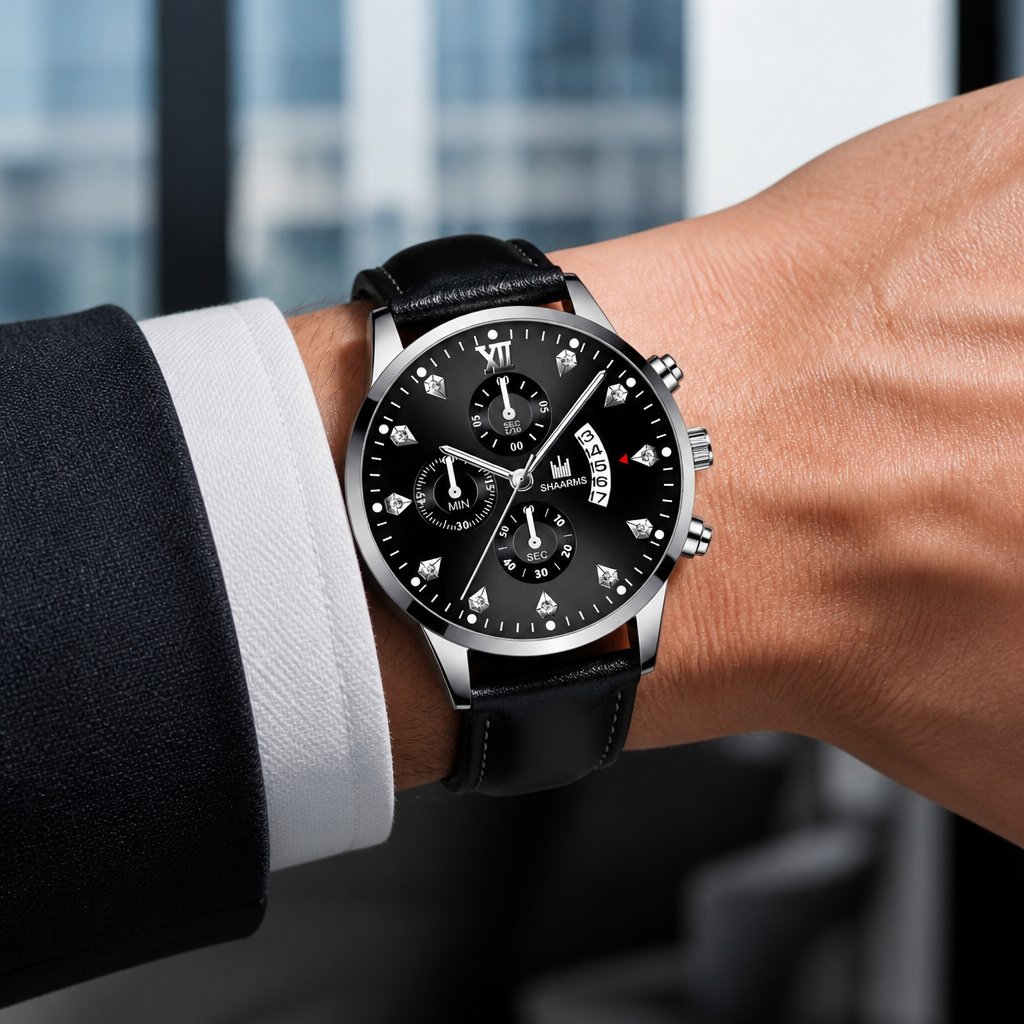 Ceas QU-14268 - Negru / Argintiu
